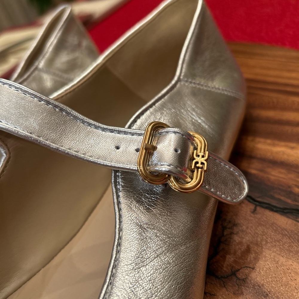 Sam Edelman Brand New Never Worn Metallic Flats with Buckle